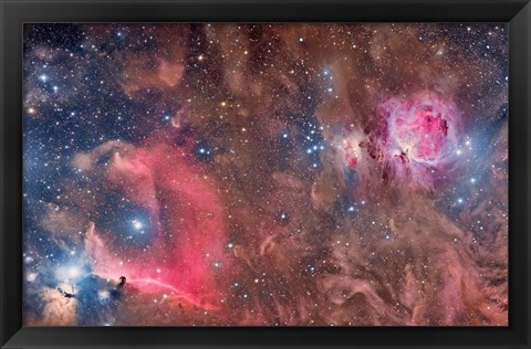Framed Widefield view of Orion Nebula and Horsehead Nebula Print