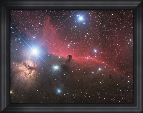 Framed Horsehead Nebula and Flame Nebula in Orion Print
