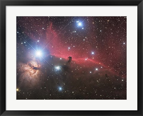 Framed Horsehead Nebula and Flame Nebula in Orion Print