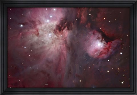 Framed view of the Trapezium region, which lies in the heart of the Orion Nebula Print