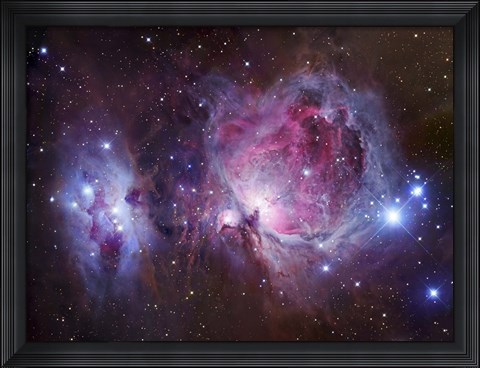 Framed M42, the Orion Nebula (top), and NGC 1977, a reflection Nebula (bottom) Print