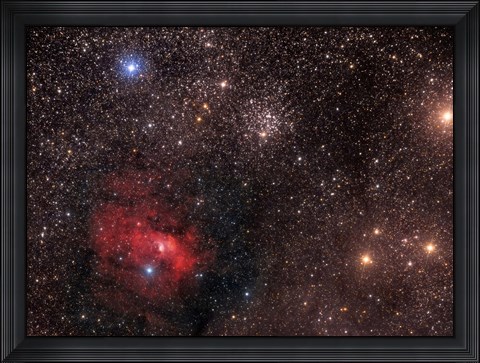 Framed Bubble Nebula, an emission Nebula in Cassiopeia Print