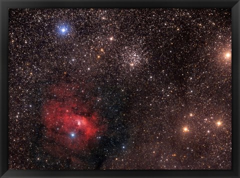 Framed Bubble Nebula, an emission Nebula in Cassiopeia Print