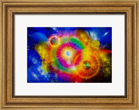 Framed vast Gaseous Nebula illuminated from within by new stars Print