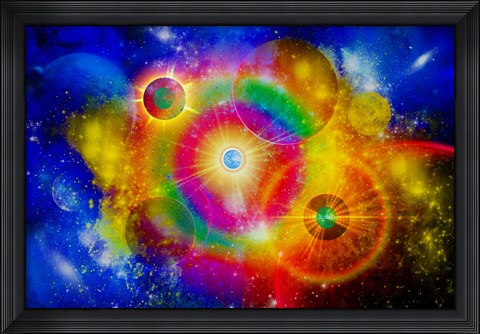 Framed vast Gaseous Nebula illuminated from within by new stars Print