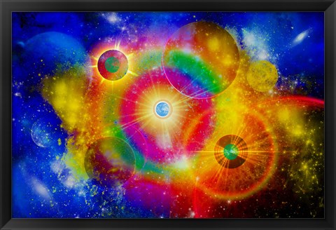 Framed vast Gaseous Nebula illuminated from within by new stars Print