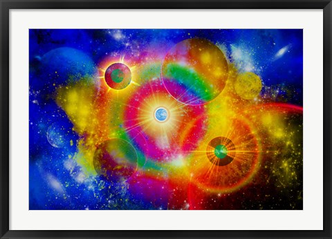 Framed vast Gaseous Nebula illuminated from within by new stars Print