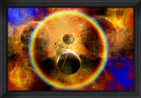Framed Creation of new star systems within a vast Gaseous Nebula Print