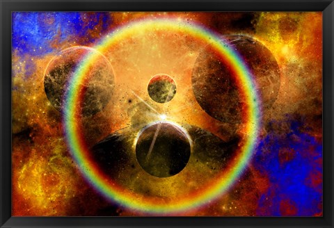 Framed Creation of new star systems within a vast Gaseous Nebula Print