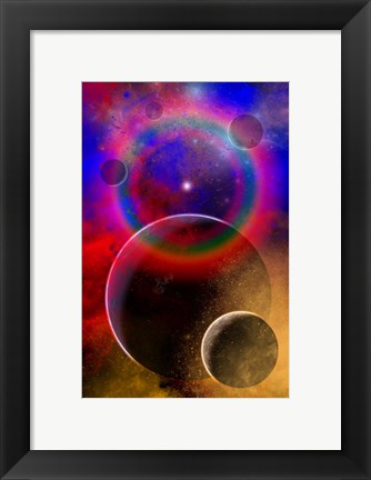 Framed New planets and solar systems forming within a Gaseous Nebula Print