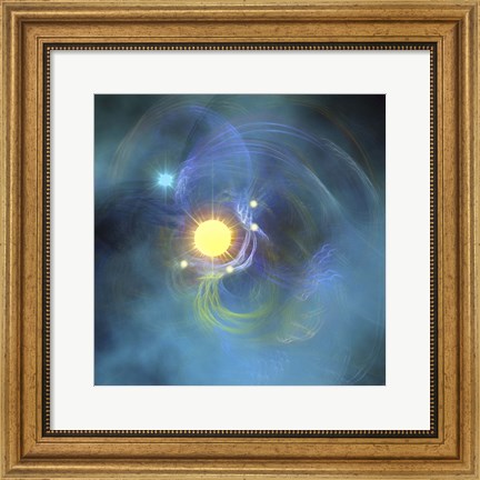 Framed large sun is veiled by surrounding Nebular clouds Print