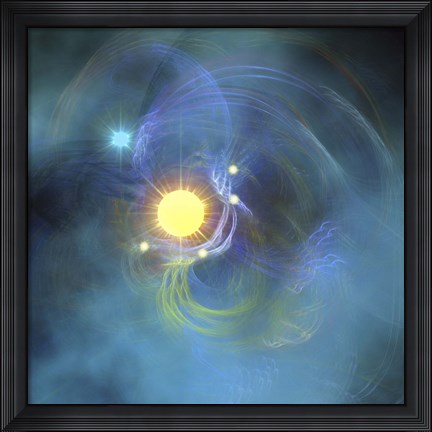 Framed large sun is veiled by surrounding Nebular clouds Print