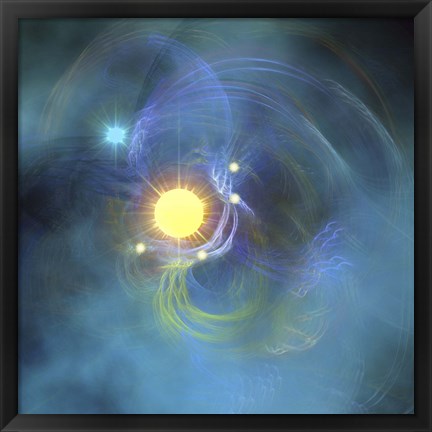 Framed large sun is veiled by surrounding Nebular clouds Print