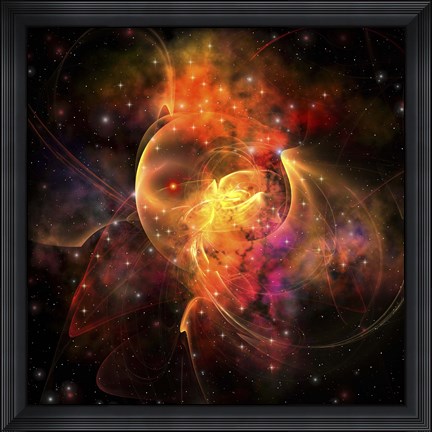 Framed emission Nebula out in space forming stars and galaxies Print