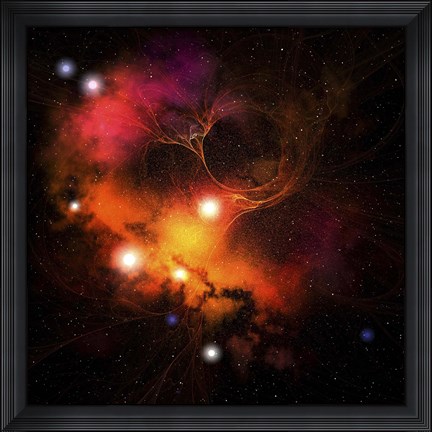 Framed Cosmic space image of a Nebula in the universe Print