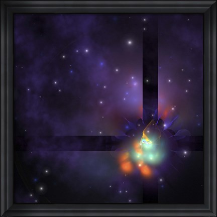 Framed Cosmic star birth from a ball of Gases and Nebular dust Print