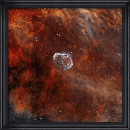 Framed Crescent Nebula with Soap-Bubble Nebula II Print