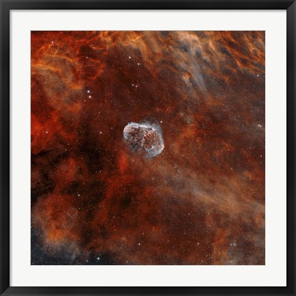 Framed Crescent Nebula with Soap-Bubble Nebula II Print