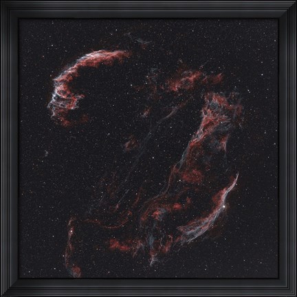 Framed Veil Nebula and its components Print