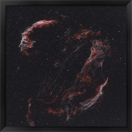 Framed Veil Nebula and its components Print