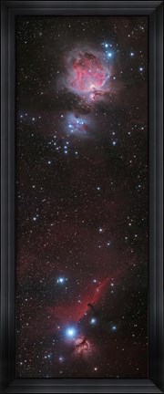 Framed Mosaic of Orion Nebula and Horsehead Nebula Print