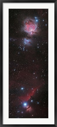 Framed Mosaic of Orion Nebula and Horsehead Nebula Print