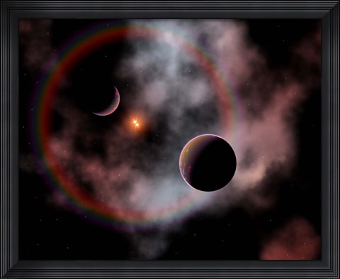 Framed Rose Nebula, home to relatively new and young star systems Print