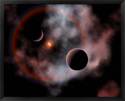 Framed Rose Nebula, home to relatively new and young star systems Print