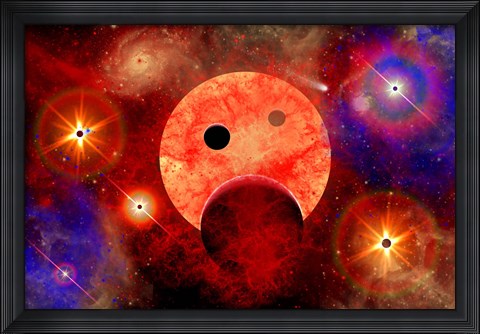 Framed New star formation in a vast Gaseous Nebula Print