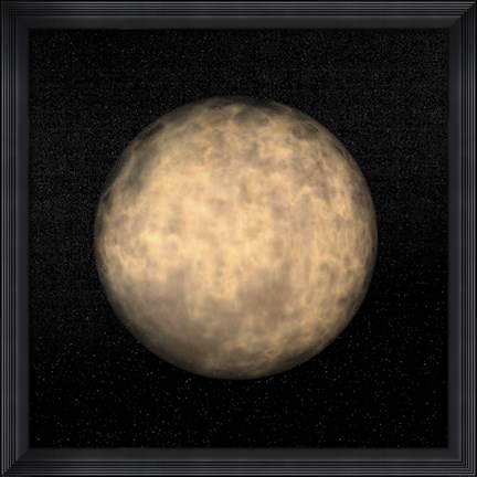 Framed Spherical yellow Nebula in deep dark sky Print