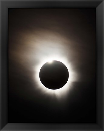 Framed Solar Eclipse with diamond ring effect, Queensland, Australia Print