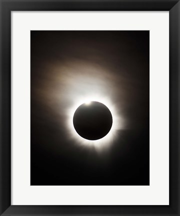 Framed Solar Eclipse with diamond ring effect, Queensland, Australia Print