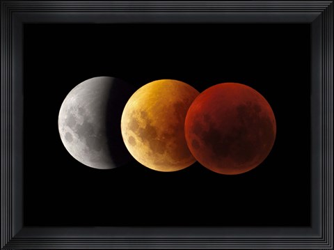 Framed Composite image of lunar Eclipse, Victoria, Australia Print