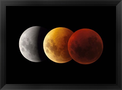 Framed Composite image of lunar Eclipse, Victoria, Australia Print