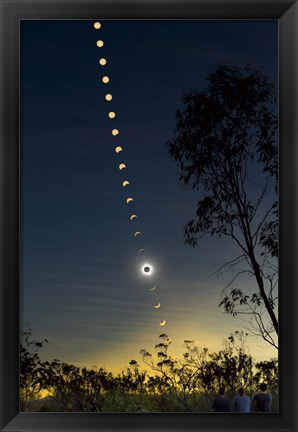 Framed Solar Eclipse composite, Queensland, Australia II Print