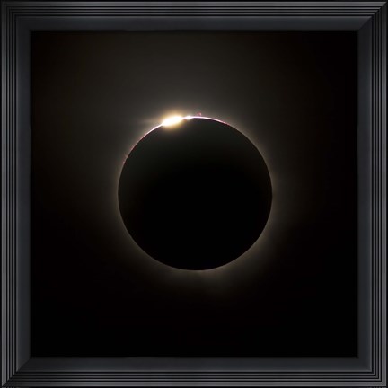 Framed Solar Eclipse with prominences and diamond ring effect Print