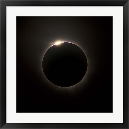 Framed Solar Eclipse with prominences and diamond ring effect Print