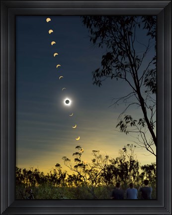 Framed Solar Eclipse composite, Queensland, Australia I Print