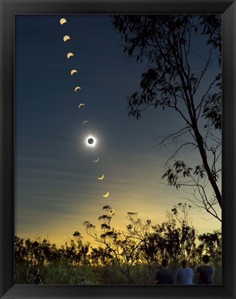 Framed Solar Eclipse composite, Queensland, Australia I Print