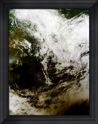 Framed Solar Eclipse over southeast Asia Print