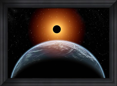 Framed total Eclipse of the Sun as seen from being in Earth&#39;s orbit Print