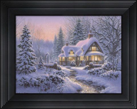 Framed Winter&#39;s Blanket Wouldbie Cottage Print