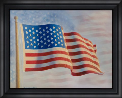 Framed American Flag 5 Print