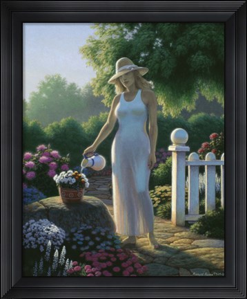 Framed Tending The Garden Print