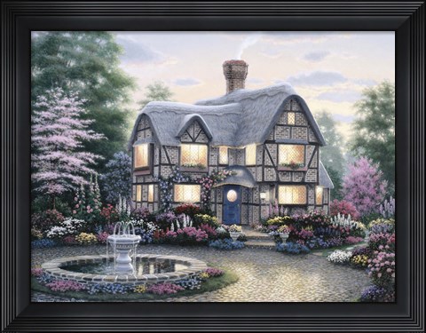Framed Freeman Cottage Fountain Print