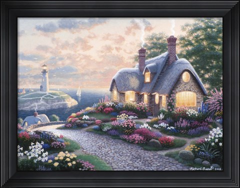 Framed Island Lighthouse Print