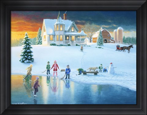 Framed Skating Pond Print