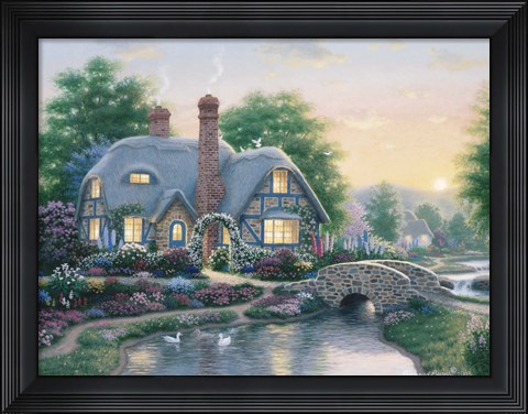 Framed Drake&#39;s Cottage Garden Print