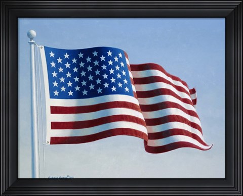 Framed American Flag 3 Print