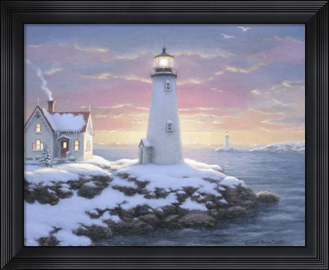 Framed Harbor Lights Print